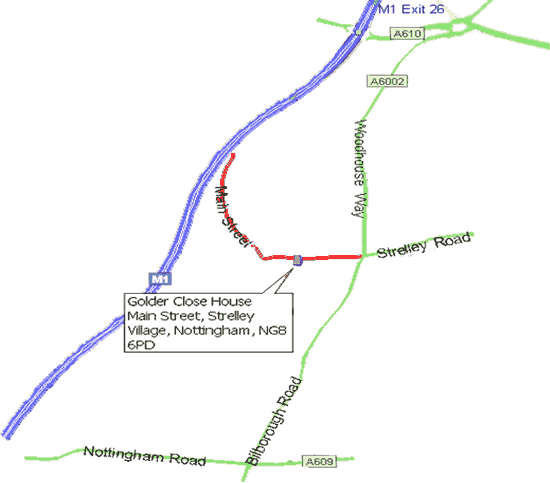 Map Showing Golder Close